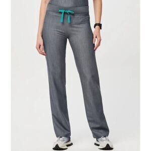 FIGS Livingston Basic Scrub Pant Graphite Size XS Straight Leg Yoga Waistband